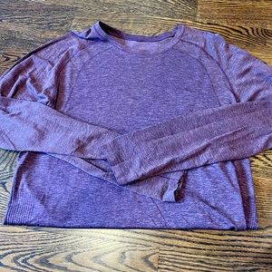 EUC: lululemon metal vent LS - burgundy/maroon - large
